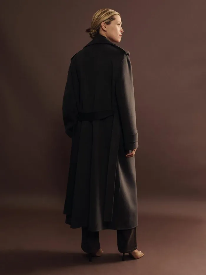 REISS Coats and Jackets Women Atelier Wool And Cashmere Trench Coat Charcoal