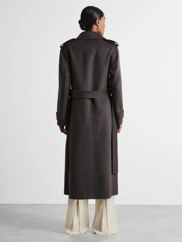 REISS Coats and Jackets Women Atelier Wool And Cashmere Trench Coat Charcoal
