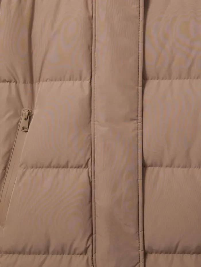 REISS Coats and Jackets Women Longline Hooded Puffer Coat Mink Neutral