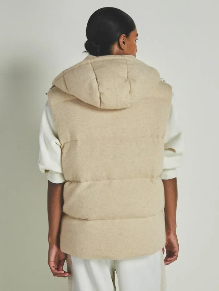 REISS Coats and Jackets Women Reiss Les 100 Ciels BrushedCashmere Down Gilet Stone