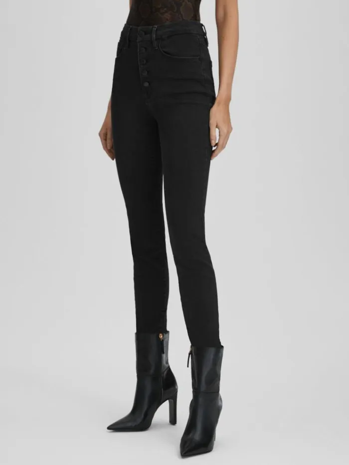 REISS Denim Women Good American Always Fits Skinny Jeans Black