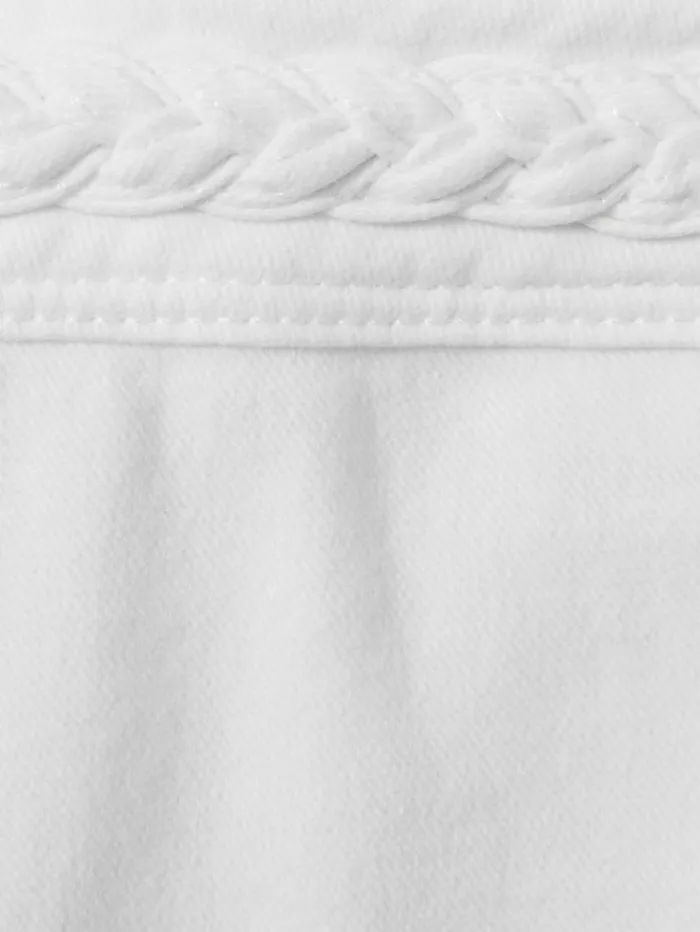 REISS Denim Women Paige Braided Waist Wide Leg Jeans Crisp White