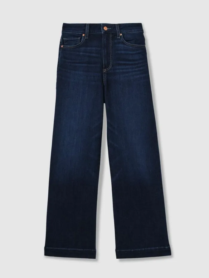 REISS Denim Women Paige Flared Cropped Jeans Symbolism Blue
