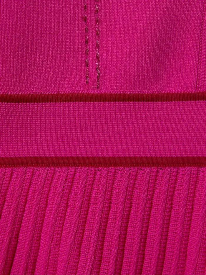 REISS Dresses Children Knitted Contrast Stitch Dress Pink