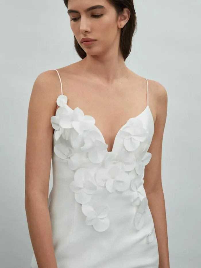 REISS Dresses Women Acler Ruffle Midi Dress Ivory