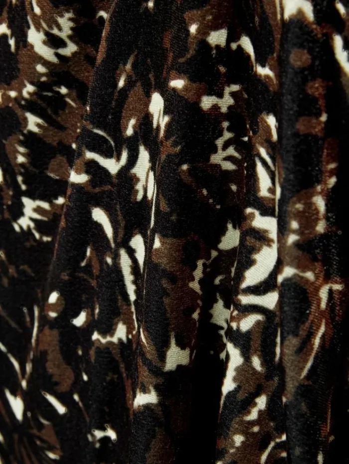 REISS Dresses Women Cut Out Abstract Print Velvet Dress Black