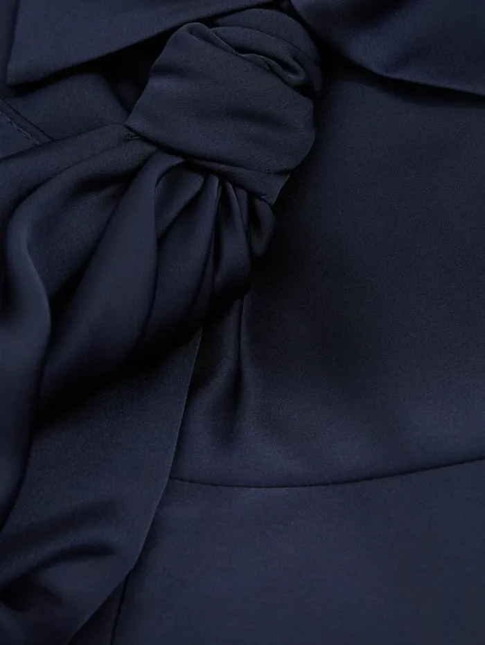 REISS Dresses Women Halston Satin Halter Neck Maxi Dress Navy
