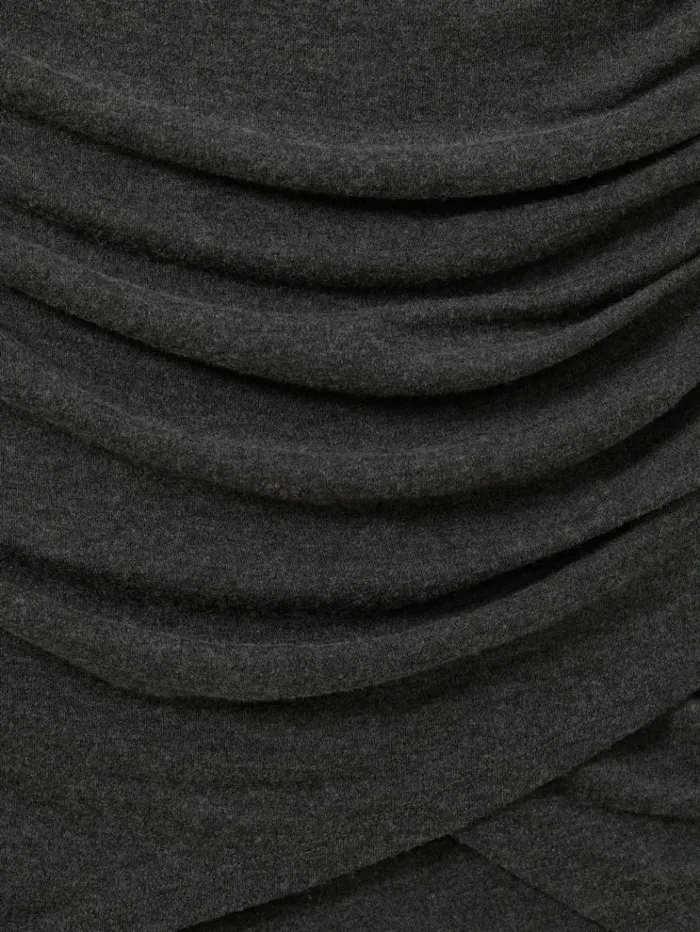 REISS Dresses Women Knitted Twist Detail Mini Dress Grey