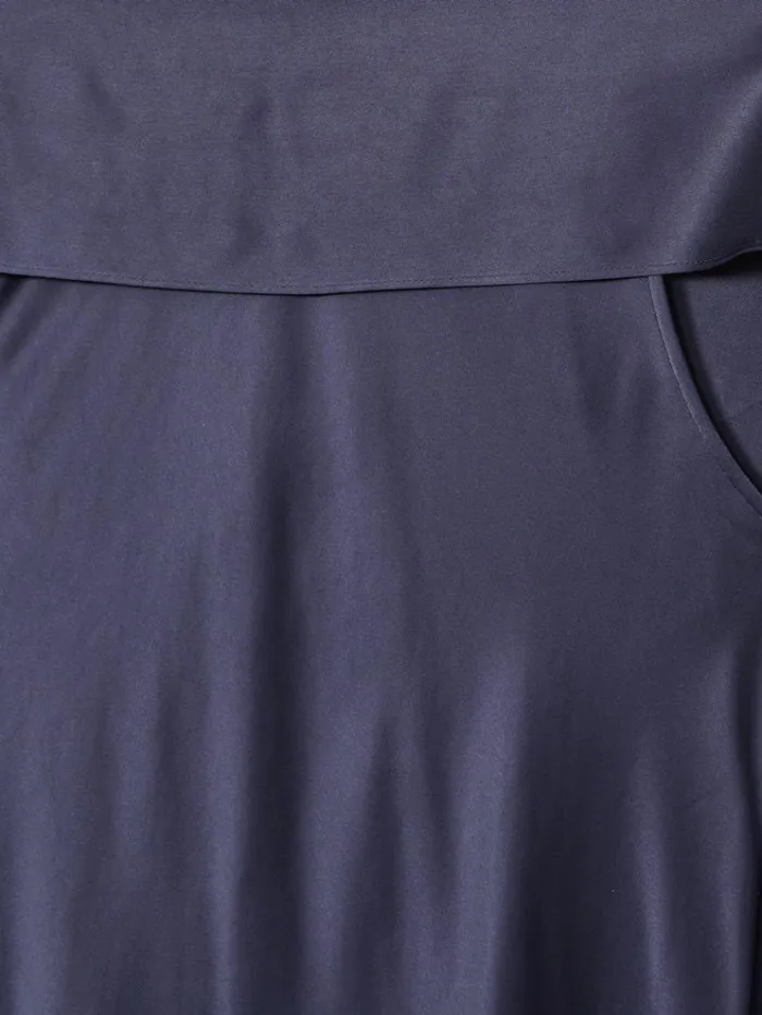 REISS Dresses Women Satin Cape Dress Indigo