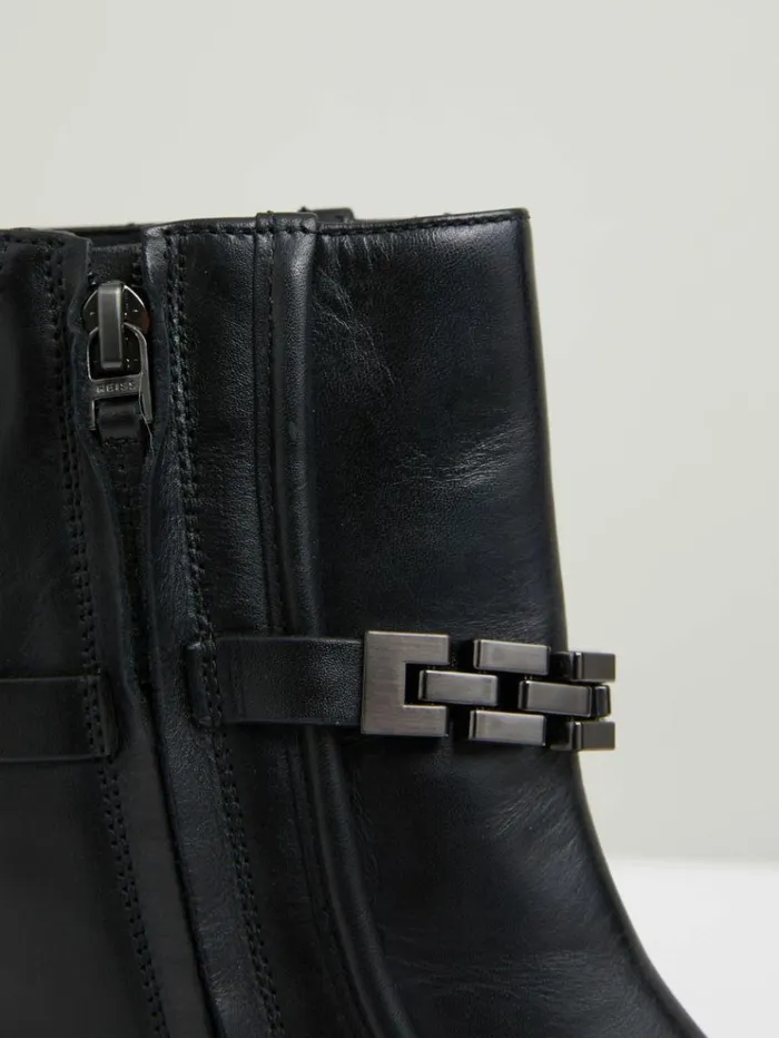 REISS Flats Women Chain Embellished Ankle Boots Black