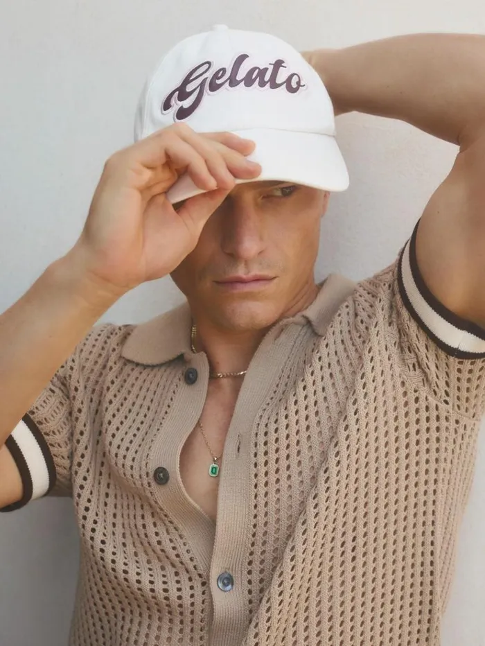 REISS Hats Gloves and Scarves Men Ch Embroidered Motif Baseball Cap White