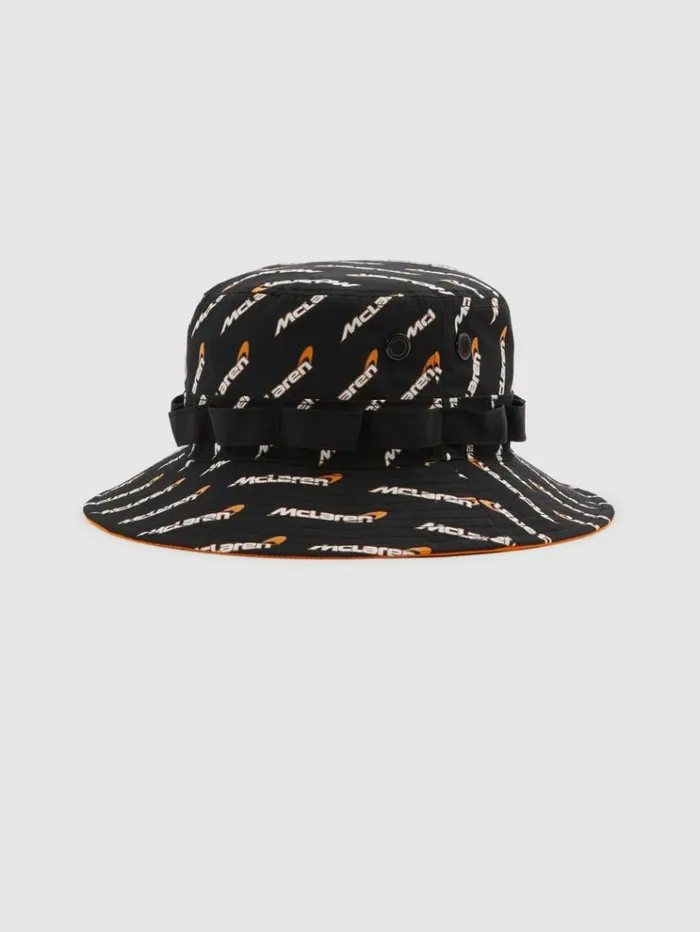 REISS Hats Gloves and Scarves Men McLaren F1 Printed Bucket Hat Black