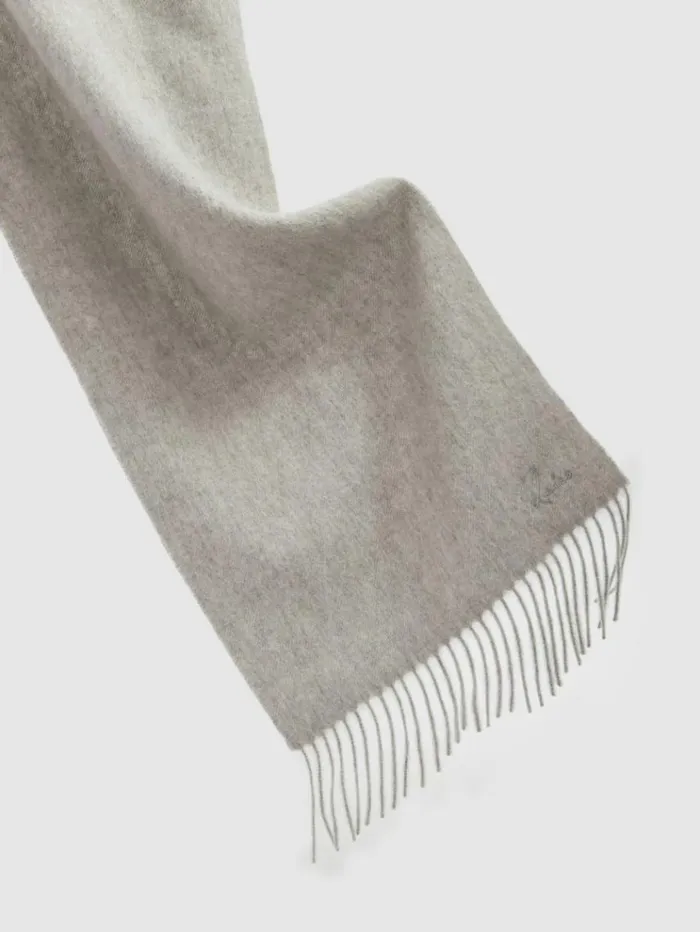REISS Hats Gloves and Scarves Men Wool And Cashmere Scarf Light Grey