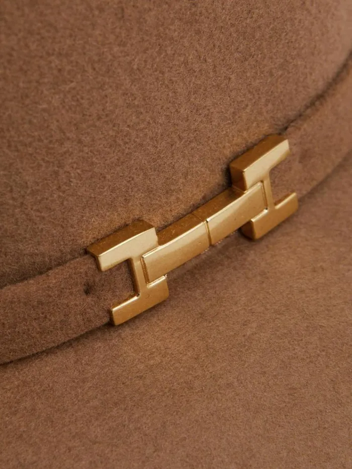 REISS Hats Gloves and Scarves Women Wool Fedora Camel