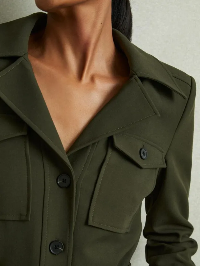 REISS Jumpsuits and Rompers Women Belted Utility Jumpsuit Dark Green