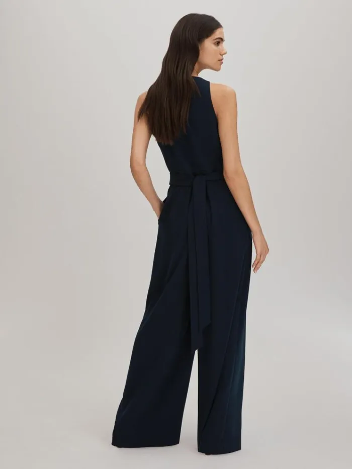 REISS Jumpsuits and Rompers Women Florere Wide Leg Jumpsuit Navy