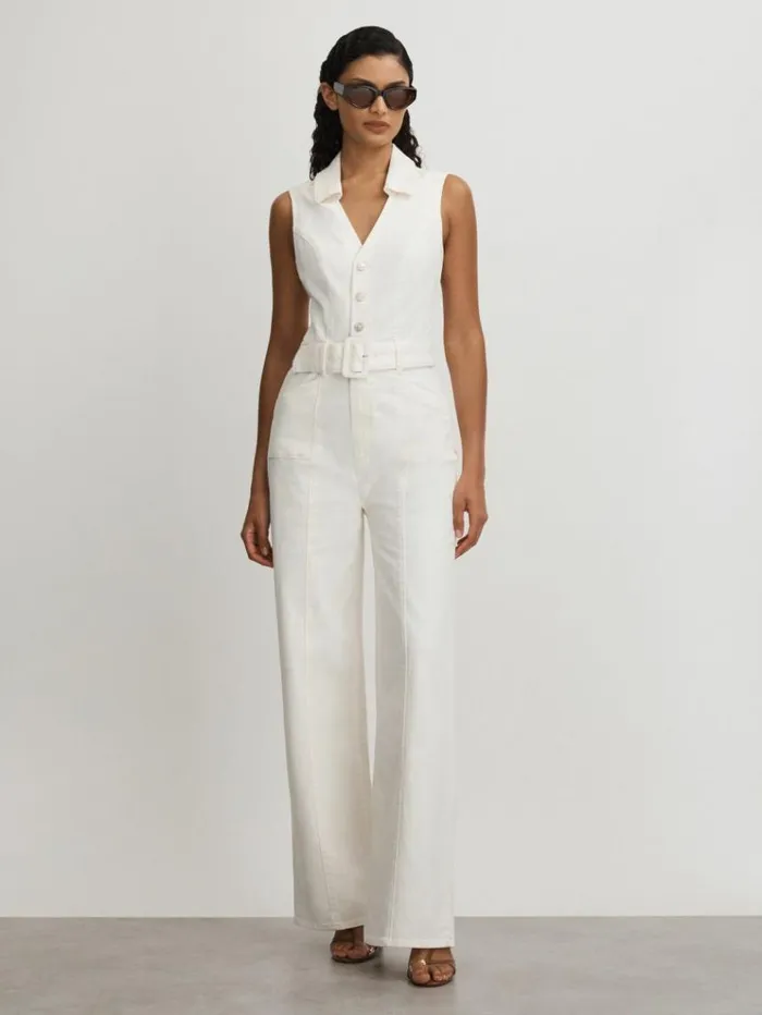REISS Jumpsuits and Rompers Women Paige Denim Jumpsuit Ecru