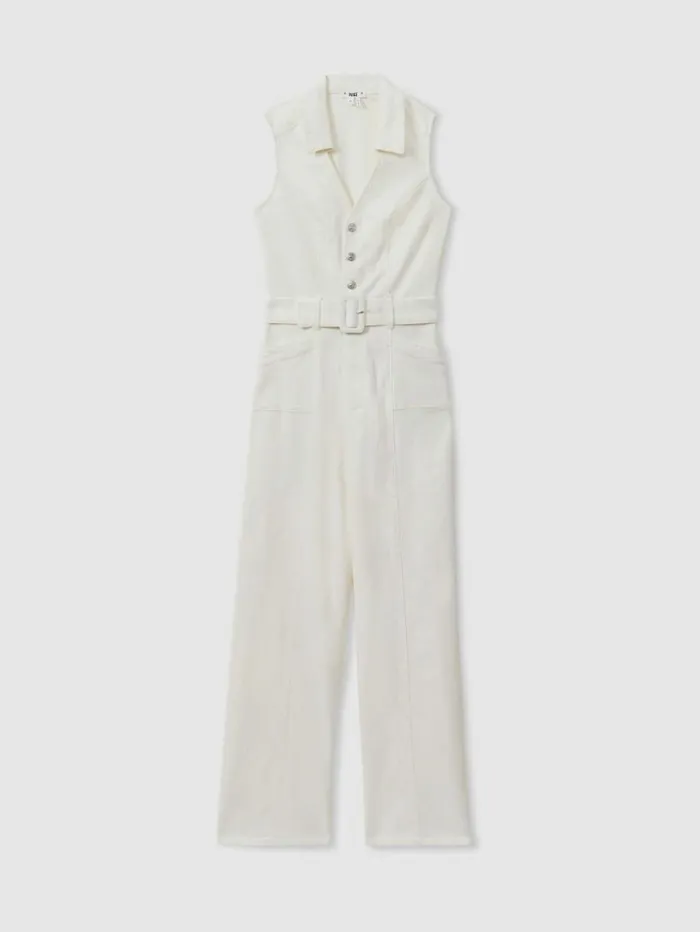 REISS Jumpsuits and Rompers Women Paige Denim Jumpsuit Ecru
