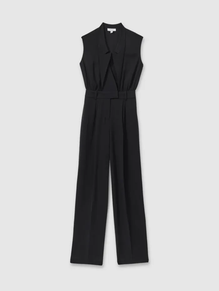 REISS Jumpsuits and Rompers Women Tux Pleated Jumpsuit Navy