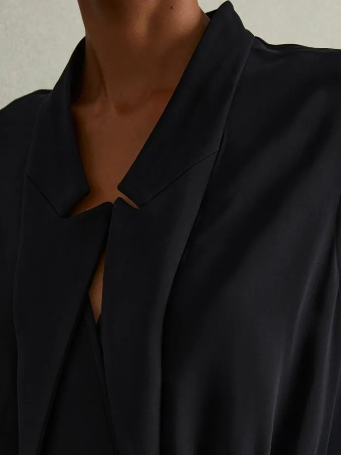 REISS Jumpsuits and Rompers Women Tux Pleated Jumpsuit Navy