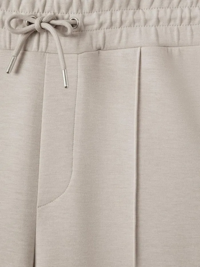 REISS Pants Men Interlock Jersey Drawstring Joggers Oatmeal