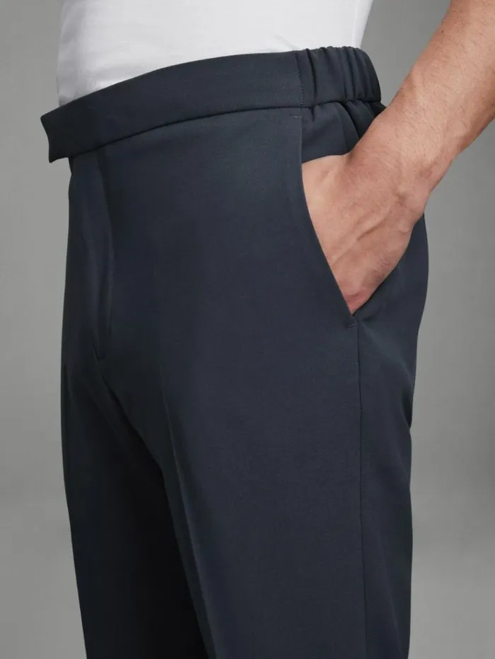 REISS Pants Men Relaxed Drawstring Trousers Airforce Blue