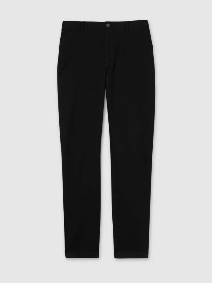 REISS Pants Men Slim Fit Washed Cotton Blend Chinos Black