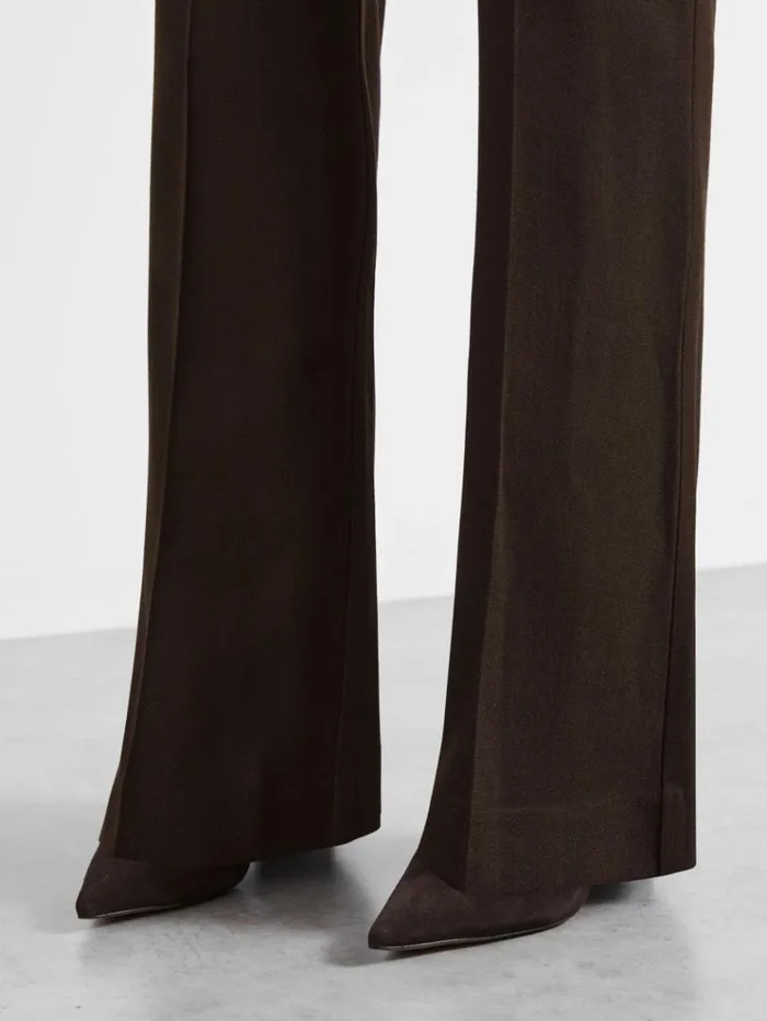 REISS Pants Women Atelier Virgin WoolBlend Suit Trousers Chocolate