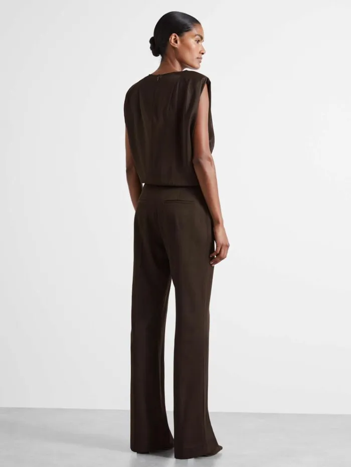 REISS Pants Women Atelier Virgin WoolBlend Suit Trousers Chocolate