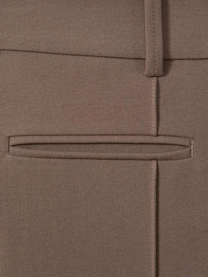 REISS Pants Women High Rise Flared Trousers Mink Neutral