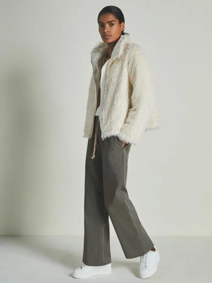 REISS Pants WomenMen Reiss Les 100 Ciels Twill Trousers With Lyocell And Wool Charcoal