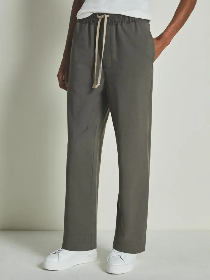 REISS Pants WomenMen Reiss Les 100 Ciels Twill Trousers With Lyocell And Wool Charcoal