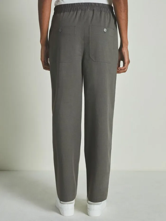 REISS Pants WomenMen Reiss Les 100 Ciels Twill Trousers With Lyocell And Wool Charcoal