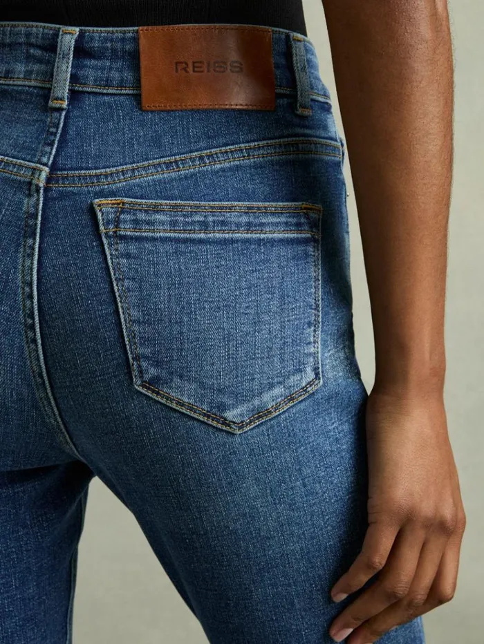 REISS Pants Women Skinny Jeans Mid Blue