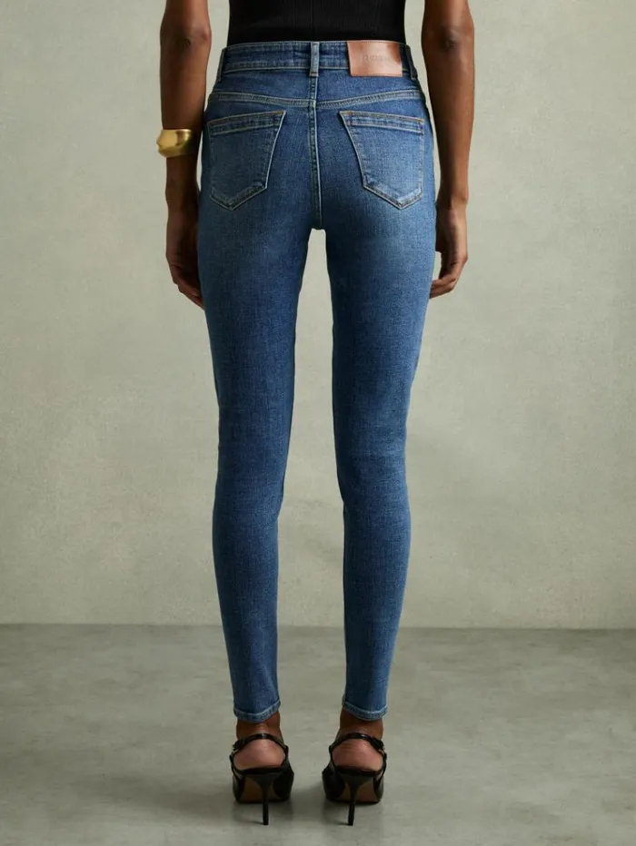 REISS Pants Women Skinny Jeans Mid Blue