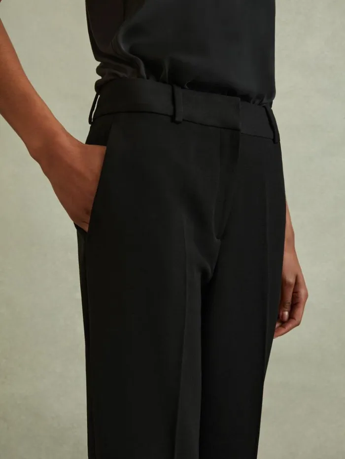 REISS Pants Women Slim Fit Suit Trousers Black
