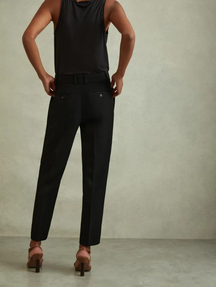 REISS Pants Women Slim Fit Suit Trousers Black