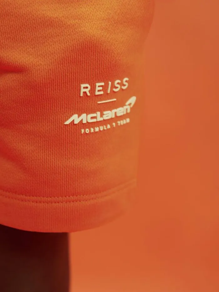 REISS Reiss X Mclaren F1 Team Children McLaren F1 Cotton Drawstring Shorts Papaya