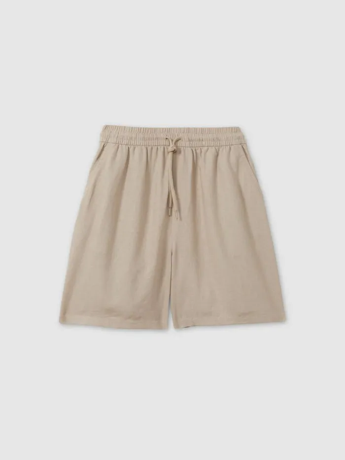 REISS Shorts Men Les Deux Linen Blend Drawstring Shorts Sand