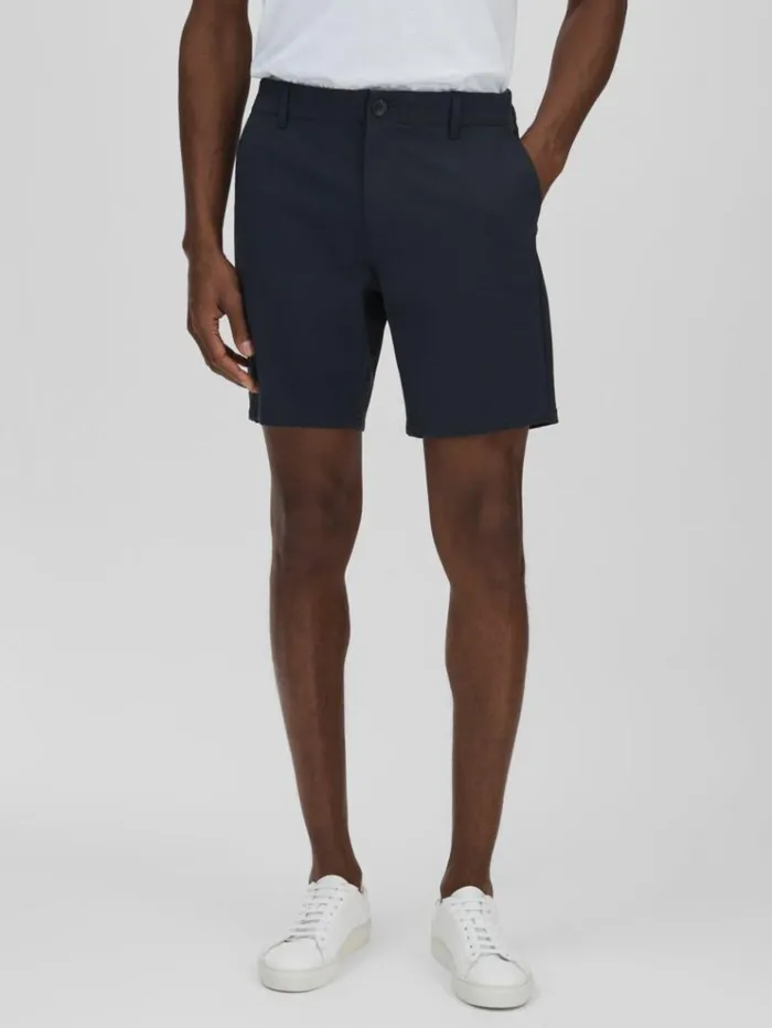 REISS Shorts Men Paige Tailored Knitted Shorts Deep Anchor