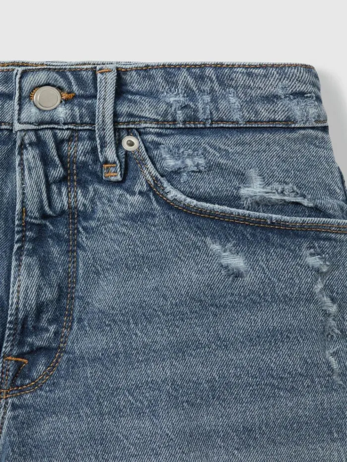 REISS Shorts Women Good American Raw Hem Denim Shorts Indigo