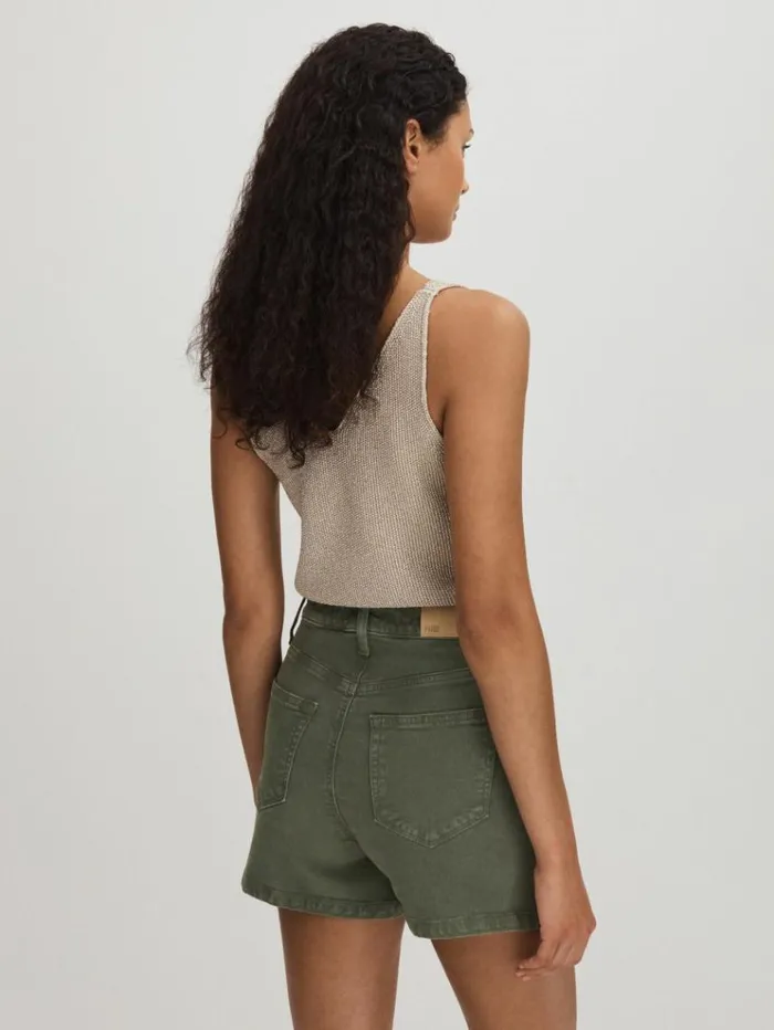 REISS Shorts Women Paige High Rise Denim Shorts Vintage Ivy Green