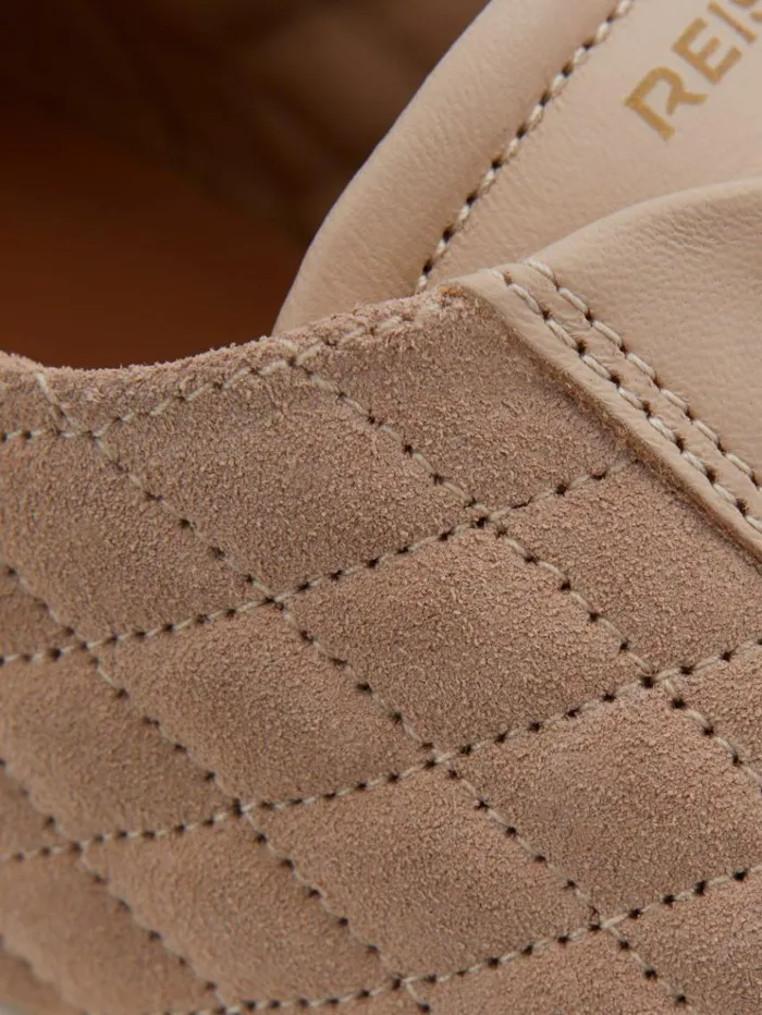 REISS Sneakers Women Leather Suede Lattice Trainers Blush