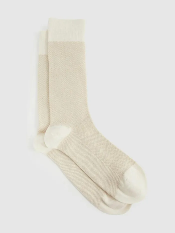 REISS Socks and Underwear Men Cottonblend Socks Ecruoatmeal