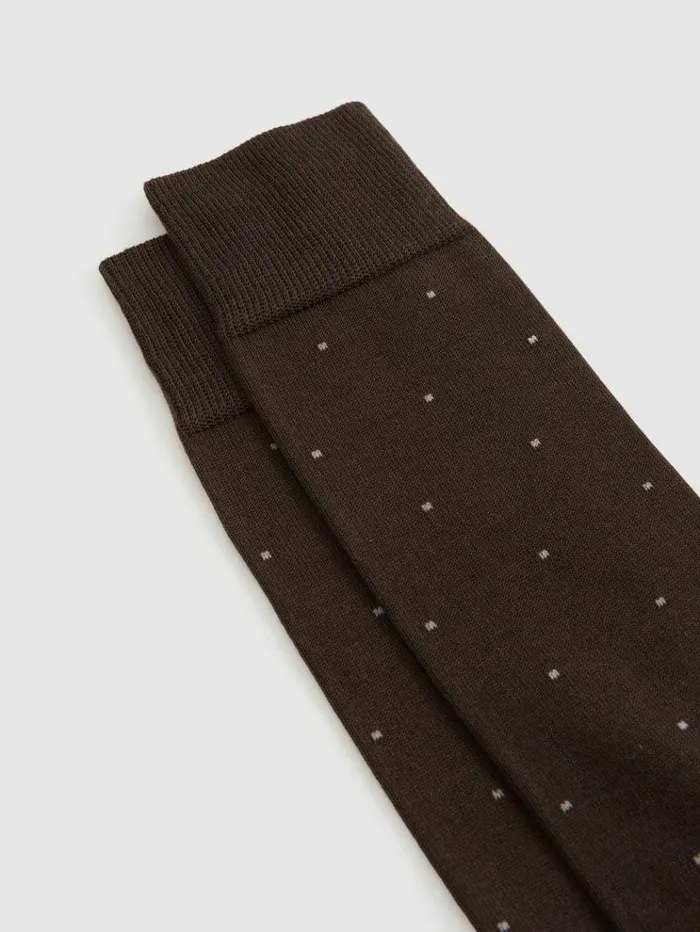 REISS Socks and Underwear Men Polka Dot Socks Chocolate