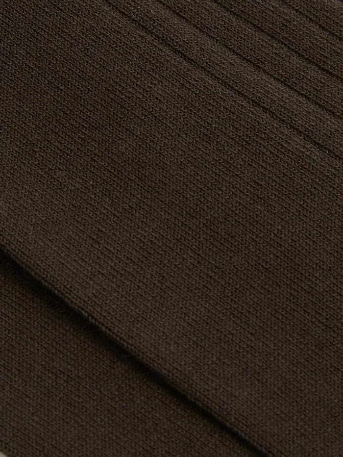 REISS Socks and Underwear Men Ribbed Socks Chocolate