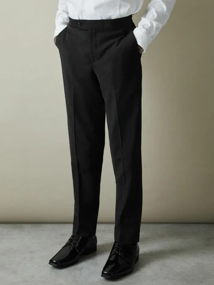 REISS Suits and Tailoring Children Tuxedo Satin Stripe Trousers Black