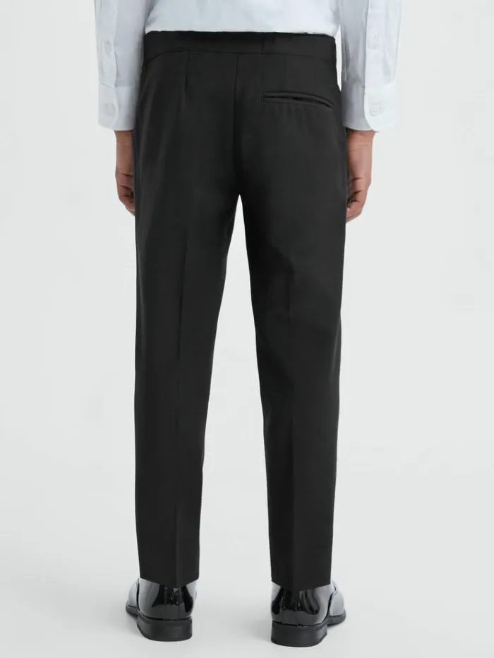 REISS Suits and Tailoring Children Tuxedo Satin Stripe Trousers Black