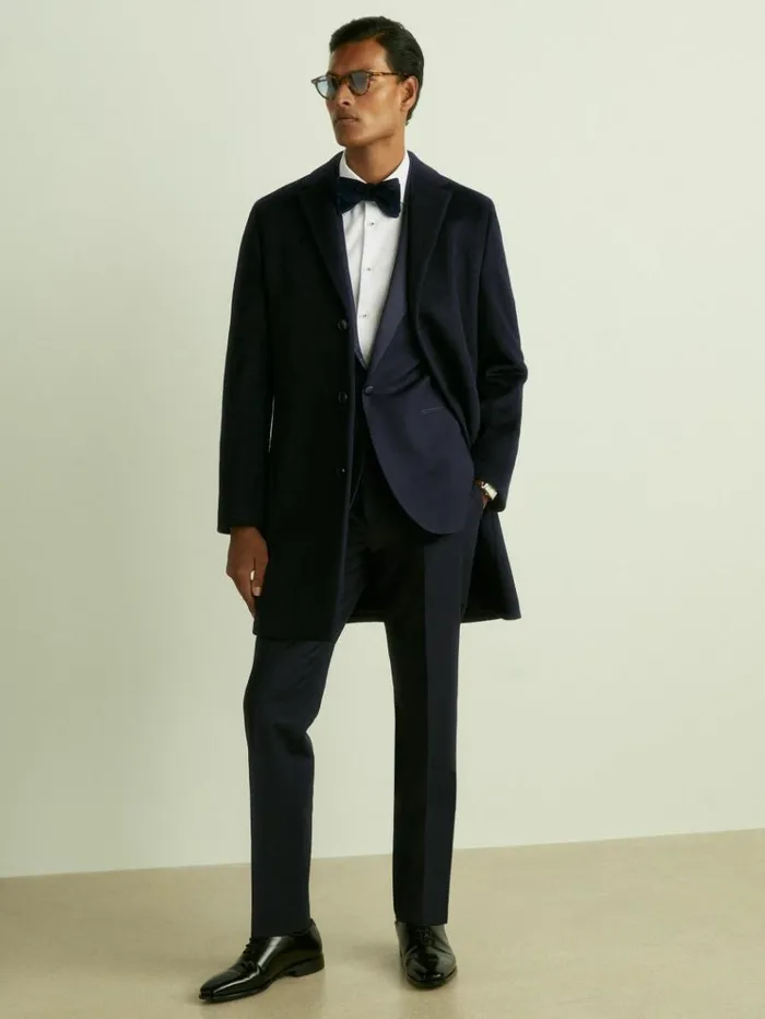 REISS Suits and Tailoring Men Modern Fit Single Breasted Tuxedo Jacket Navy
