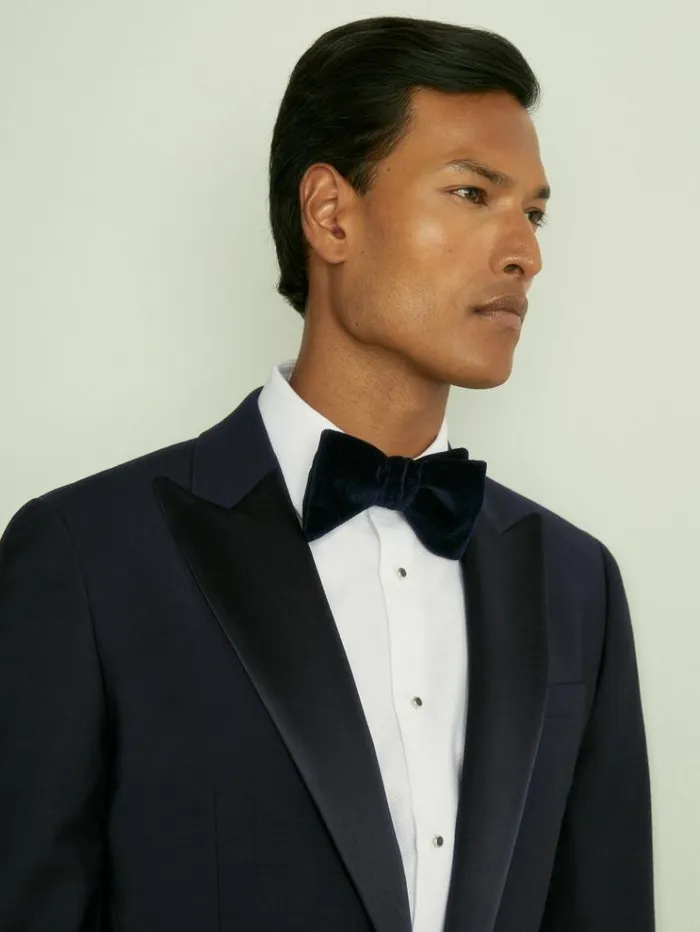 REISS Suits and Tailoring Men Modern Fit Single Breasted Tuxedo Jacket Navy